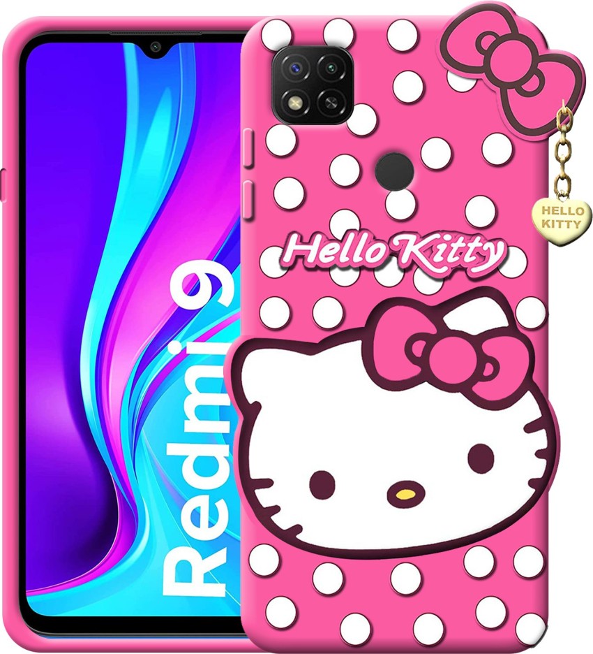VOSKI Back Cover for Redmi 9 Hello Kitty Case 3D Cute Soft