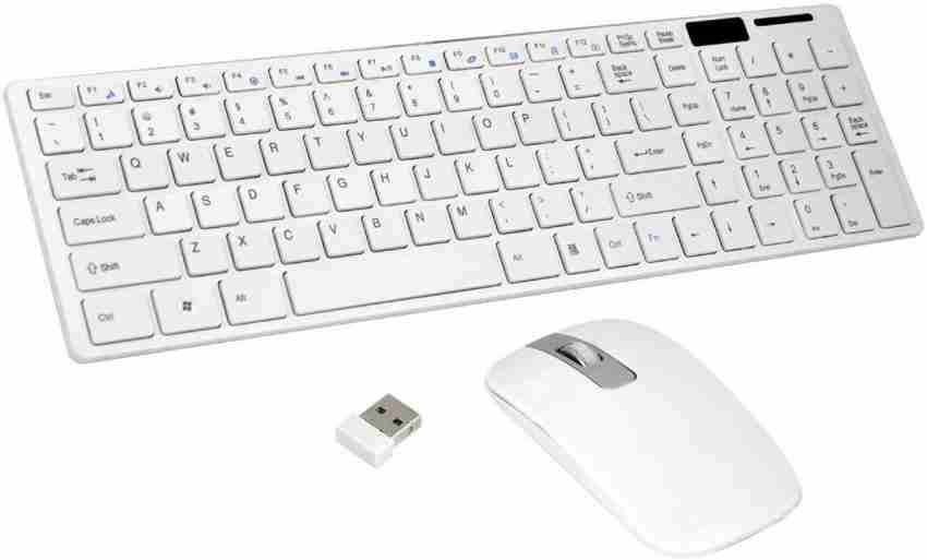 White wireless online keyboard and mouse