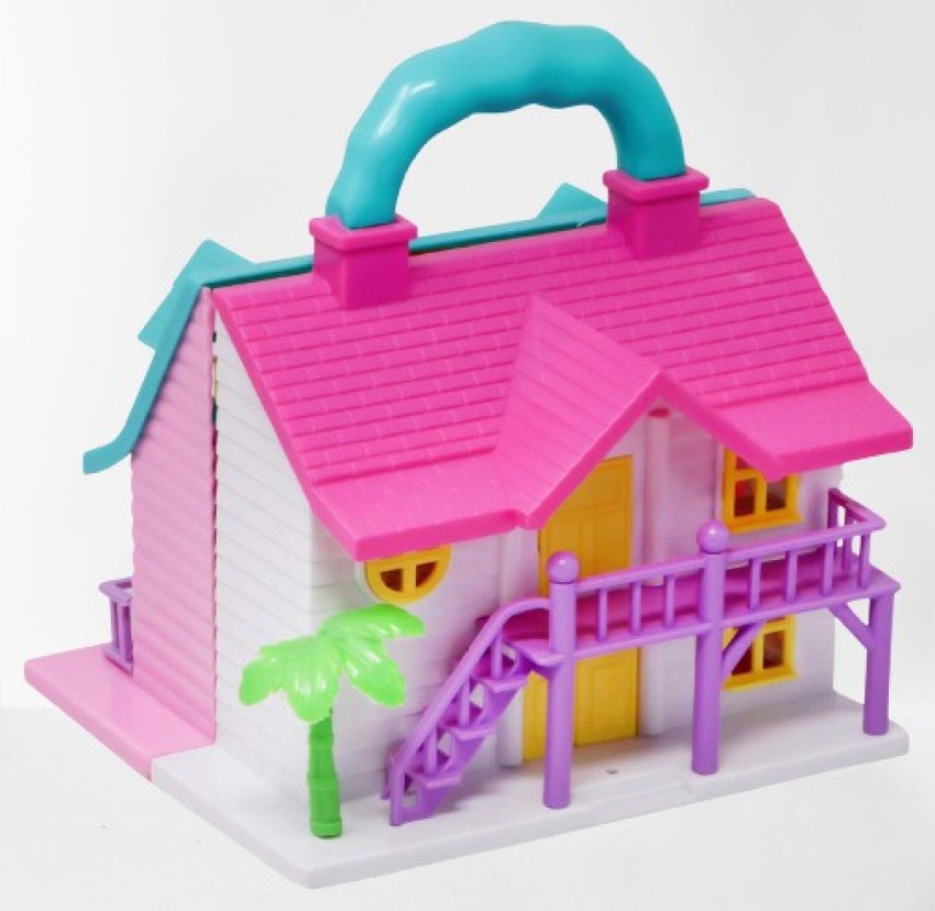 Dollhouse for Girls 2 Room Set Funny Doll House Play Set with Openable Door  Furniture