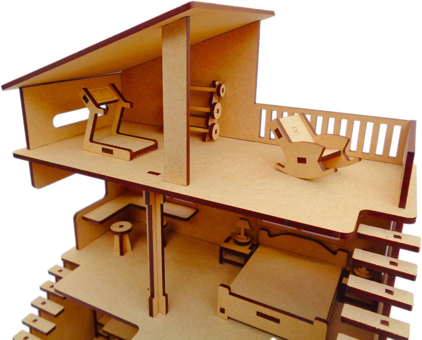 Wooden cheap open dollhouse