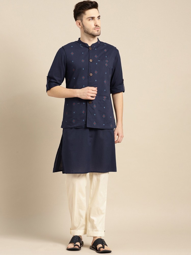Buy Men Navy Textured Regular Fit Formal Nehru Jacket Online  609656   Peter England