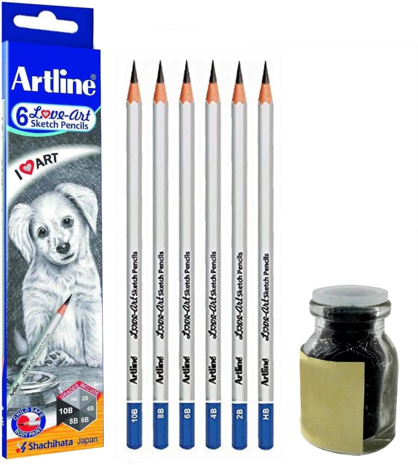 Artline HB,2B,4B,6B,8B,10B Pencil with Back charcoal powder Pencil Price in  India - Buy Artline HB,2B,4B,6B,8B,10B Pencil with Back charcoal powder  Pencil online at