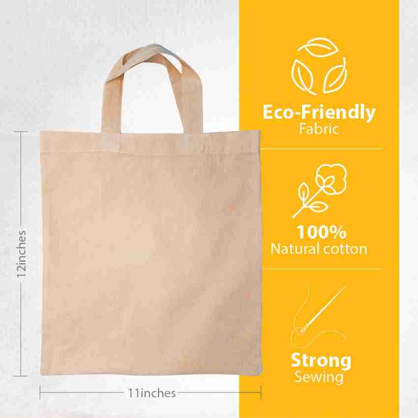 Weavers Online Cotton Shopping Bag Pack of 5 Grocery Bags Price in