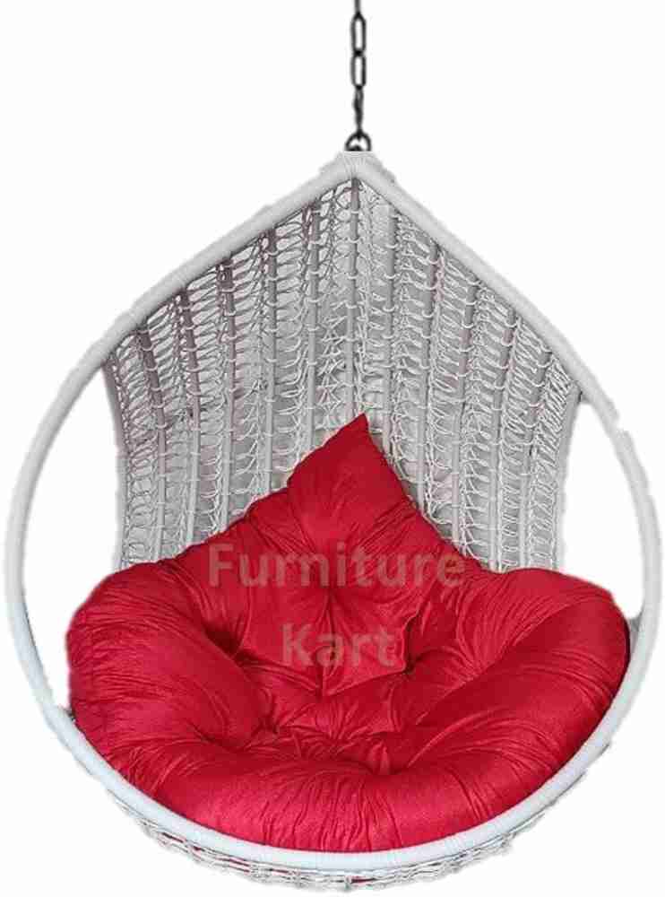 Furniture kart Swing Chair Jhoola White Red Steel Large Swing Price in India Buy Furniture kart Swing Chair Jhoola White Red Steel Large Swing online at Flipkart