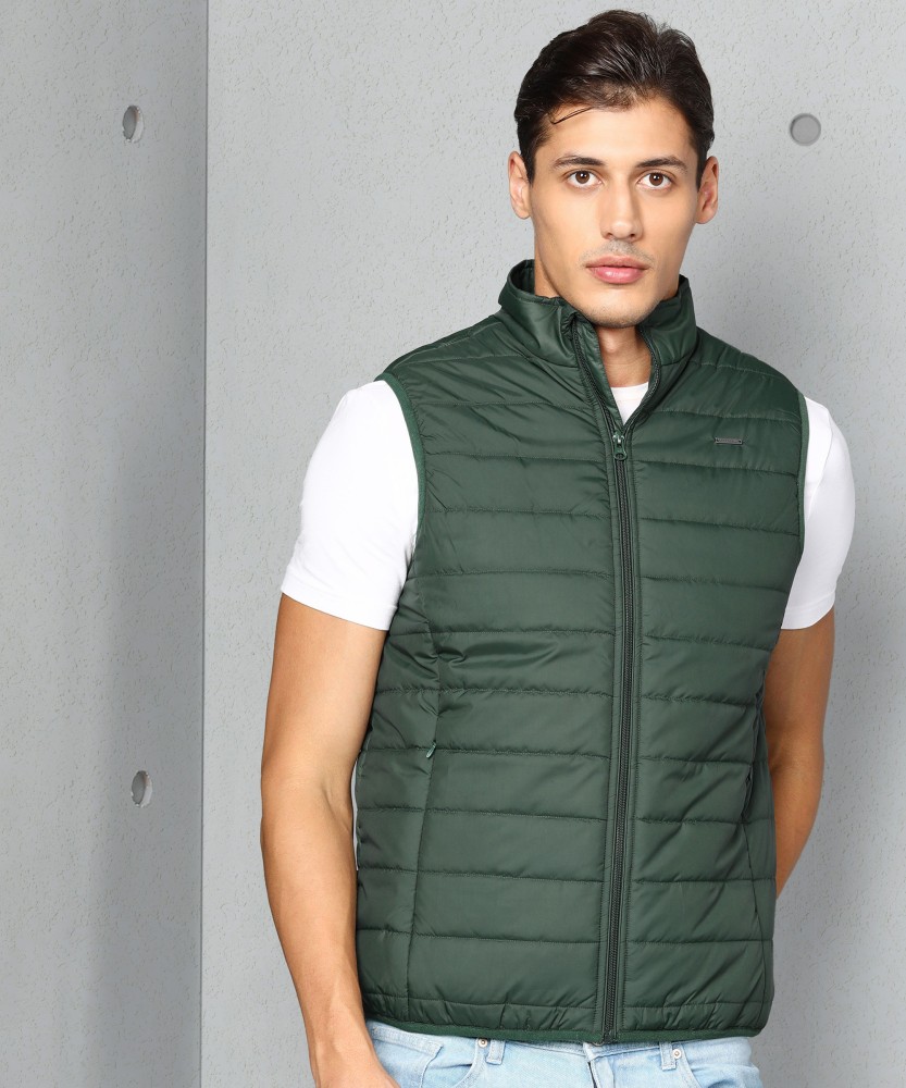 Buy Grey Sleeveless Puffer Jacket For Women Online in India