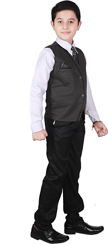Boys 4 Piece Waistcoat Shirt Trousers and Bow Tie Set