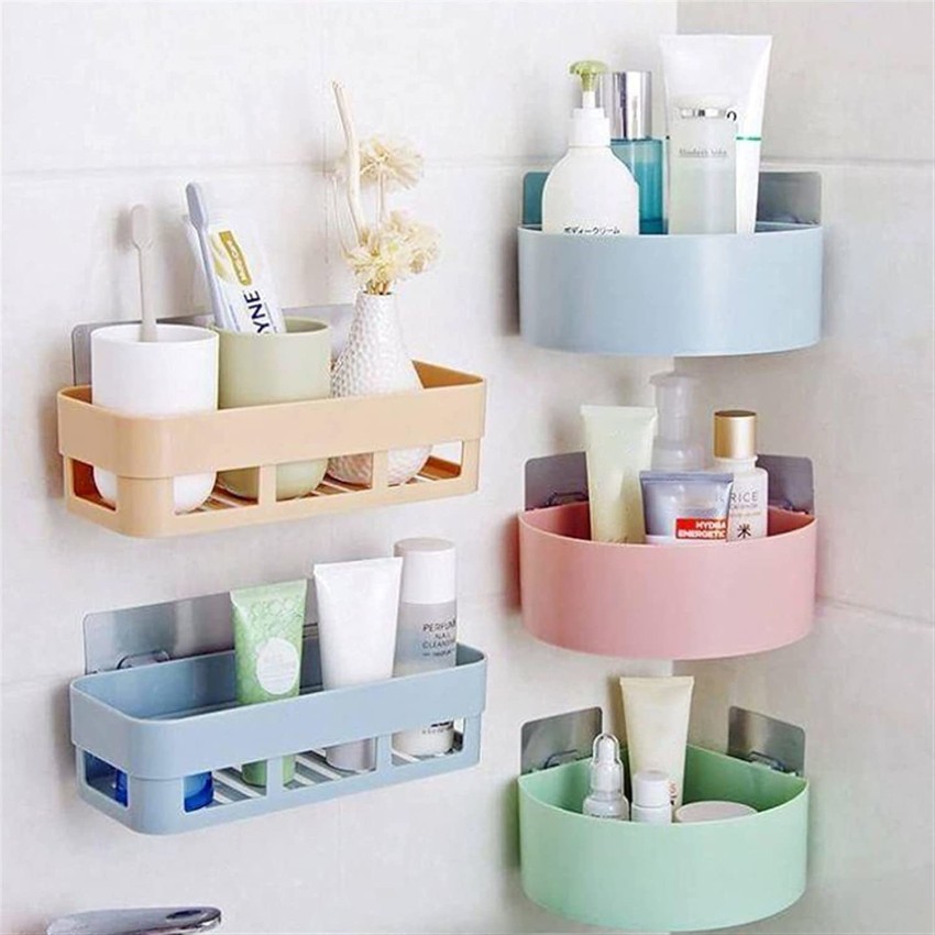 Multipurpose Strong Magic Sticker Matte Plastic Wall Holder Storage Box  Shelf for Kitchen Bathroom at Rs 25/piece, Bathroom Wall Shelf in Rajkot