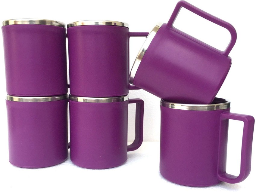 Canberry Purple_6 Stainless Steel Coffee Mug Price in India - Buy Canberry  Purple_6 Stainless Steel Coffee Mug online at