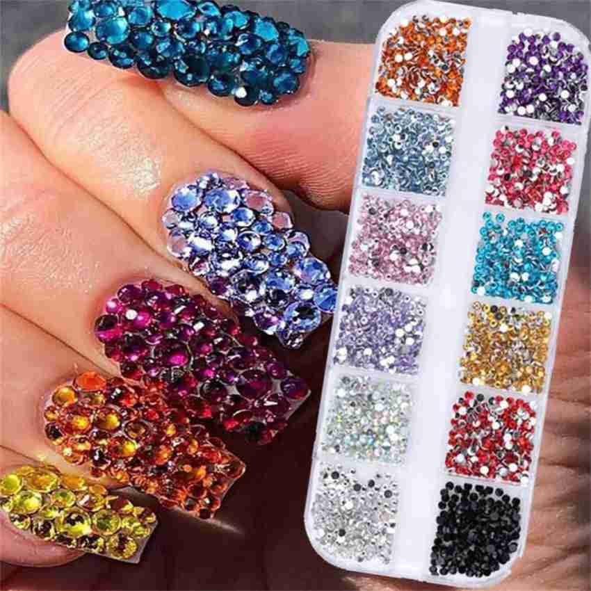 DAODER 100pcs Big Rhinestones for Nails Sparkly 3D India