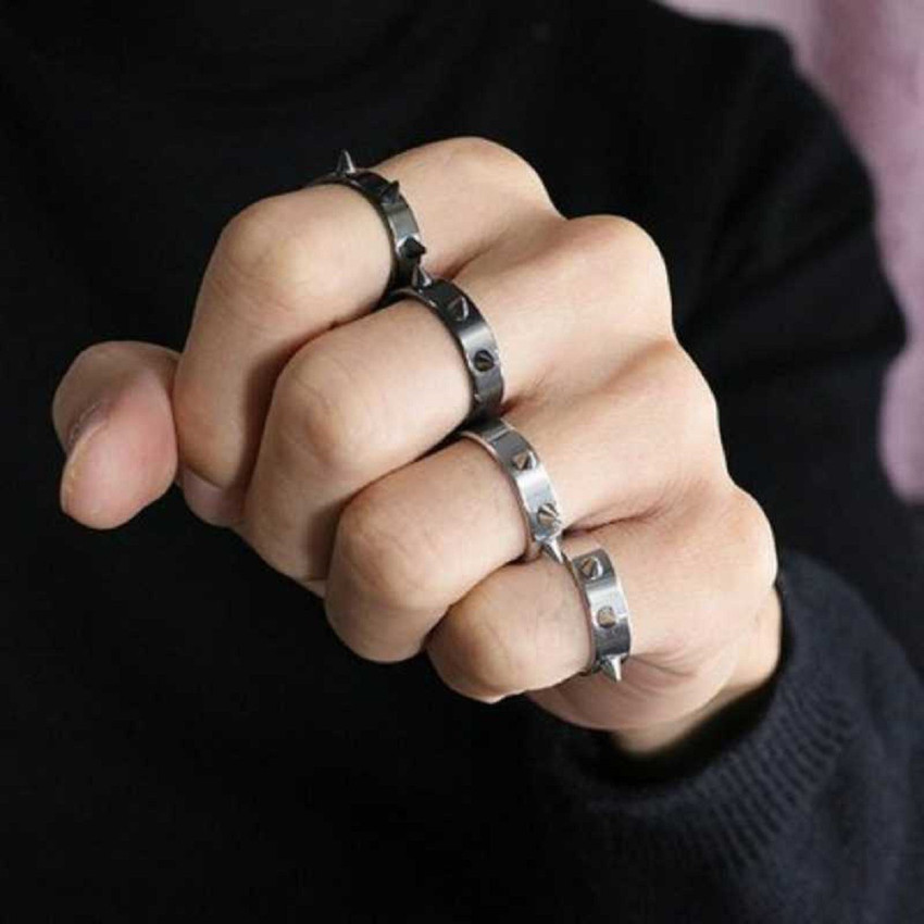 AR jewell Self defencing and Cool Boy Ring Hard silver metal Ring