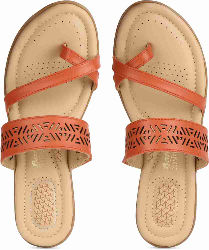 Womens orange flats outlet