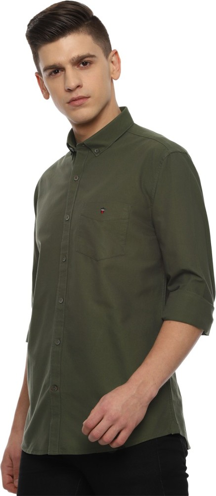 Louis Philippe Casual Shirts : Buy Louis Philippe Men Olive Full Sleeves  Casual Shirt Online