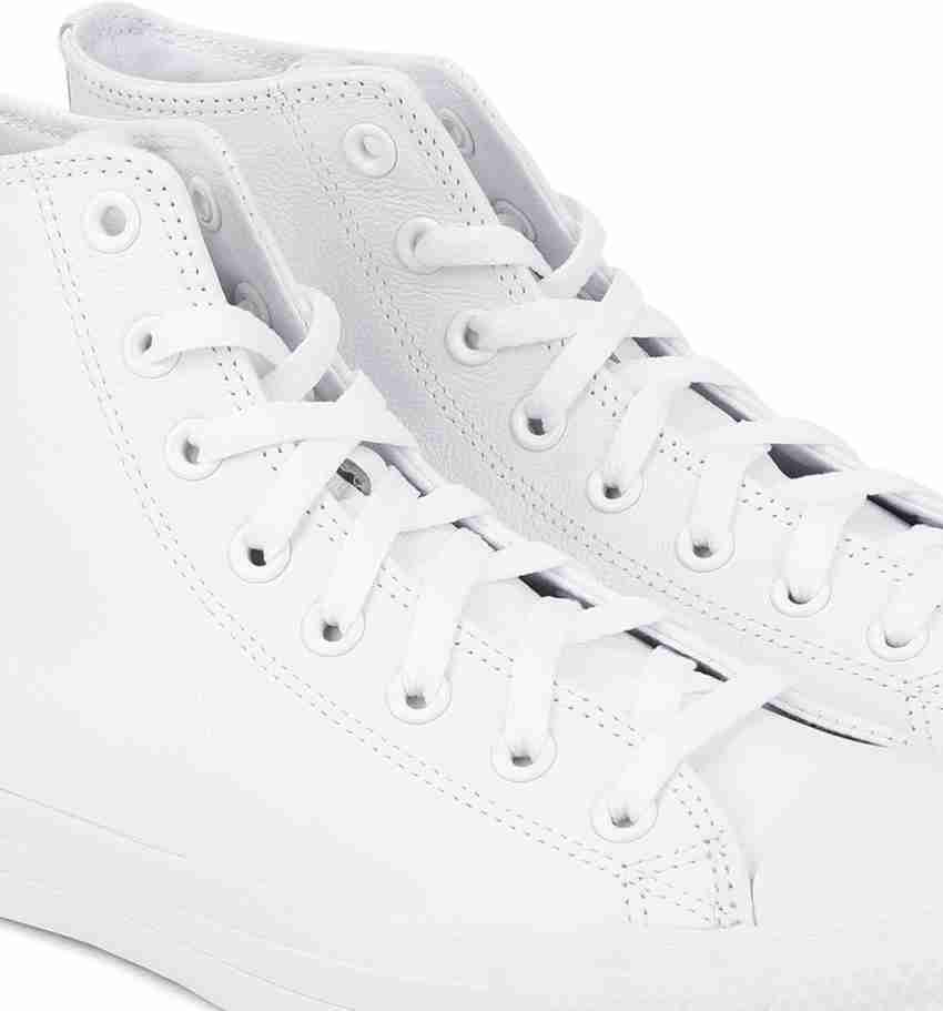 Full white shop leather converse