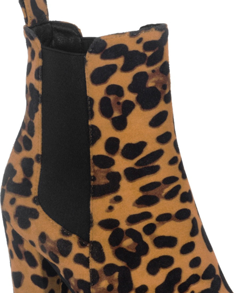 Leopard print wedge boots sales