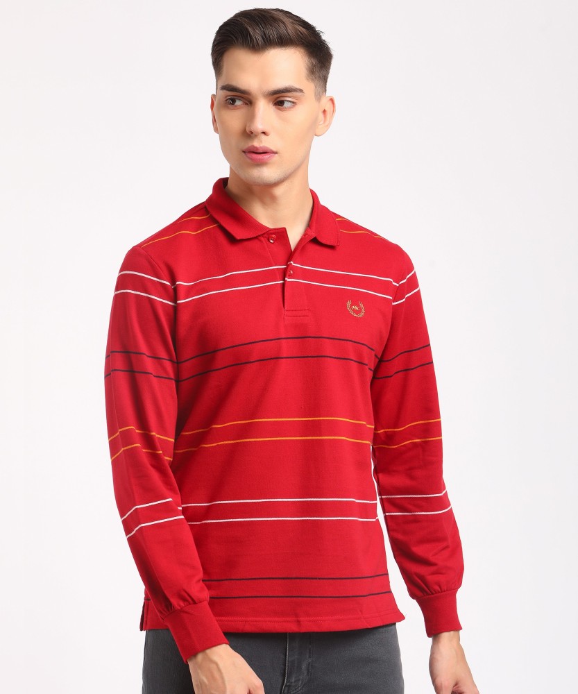 MONTE CARLO Striped Men Polo Neck Red T Shirt Buy MONTE CARLO Striped Men Polo Neck Red T Shirt Online at Best Prices in India Flipkart