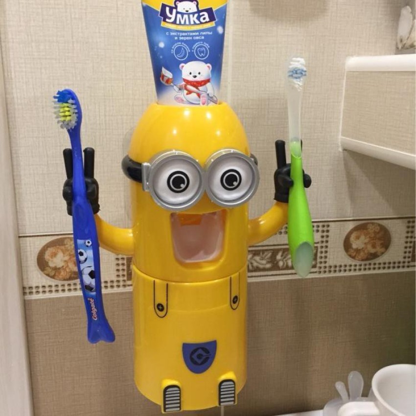 Minion Toothpaste Dispenser and Toothbrush Holder