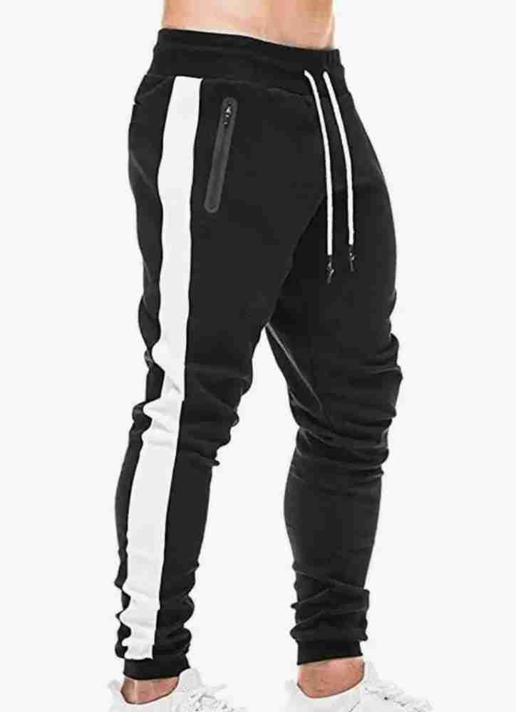 Hip Hop Track Pants for Mens Teen Boys Slim Fit Zipper Pockets Athletic  Jogger Bottom with Side Taping