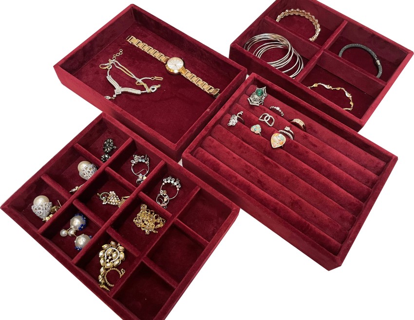 La Trove Organizers : Buy La Trove Luxury Velvet 12 Grid Organiser  Jewellery Tray Online