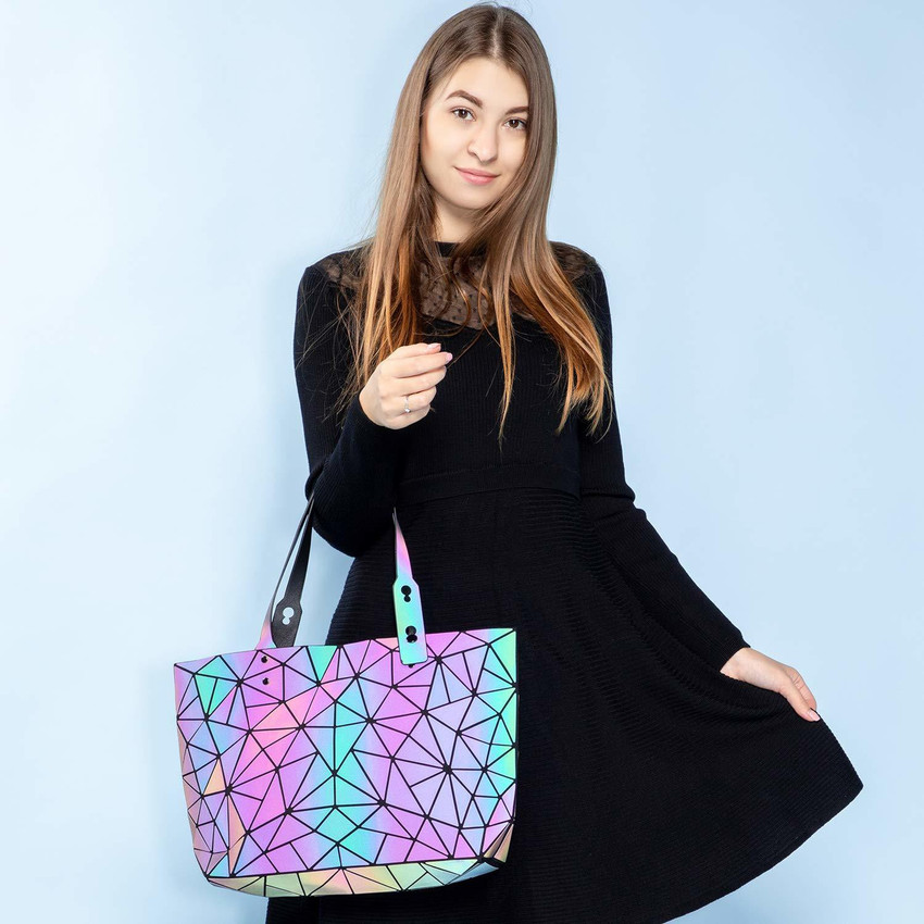 Flipkart MOUSETRAPS Geometric Luminous Purses and Handbags for Women Holographic Reflective Crossbody Bag Wallet Shoulder Bag Shoulder Bag