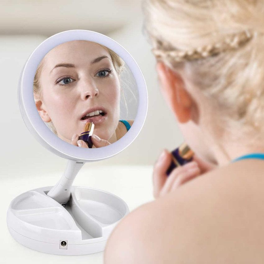 Large 10x top magnifying mirror
