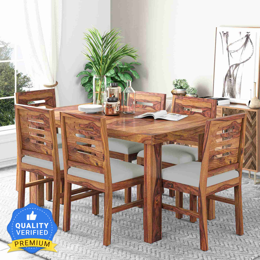 Woodmont 6 seater dining shop set with cushions
