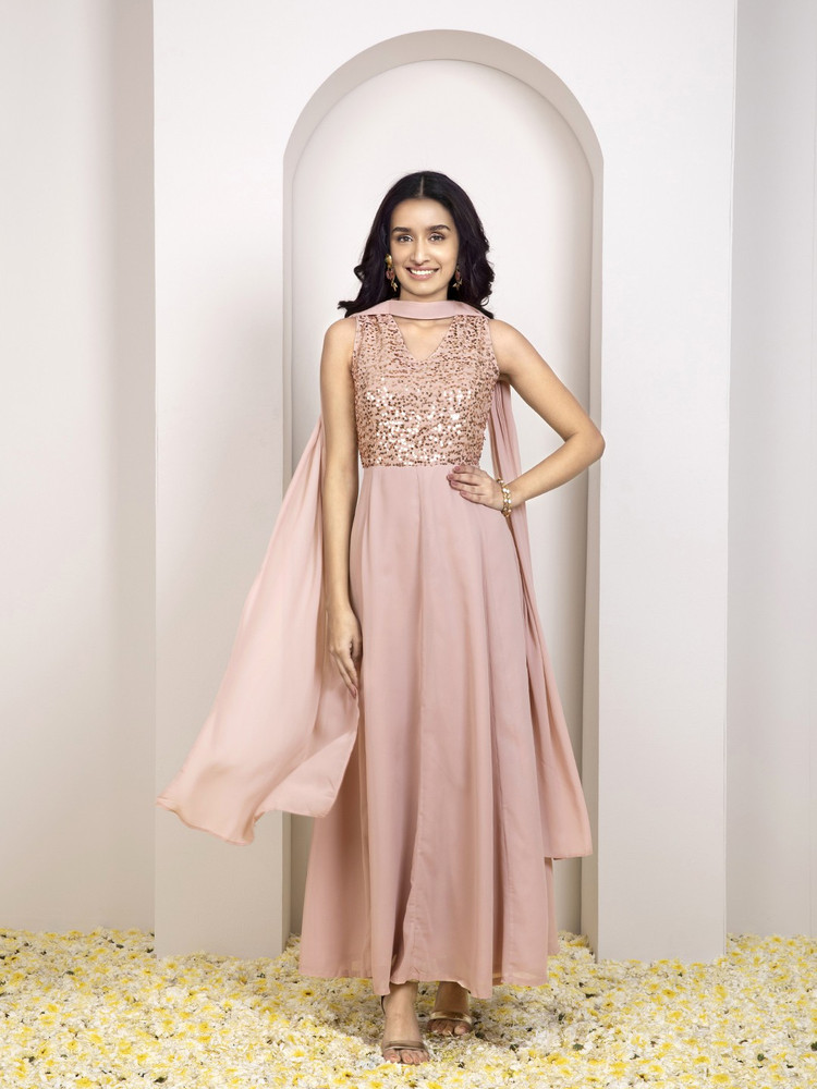 indya Women Maxi Pink Dress Buy indya Women Maxi Pink Dress