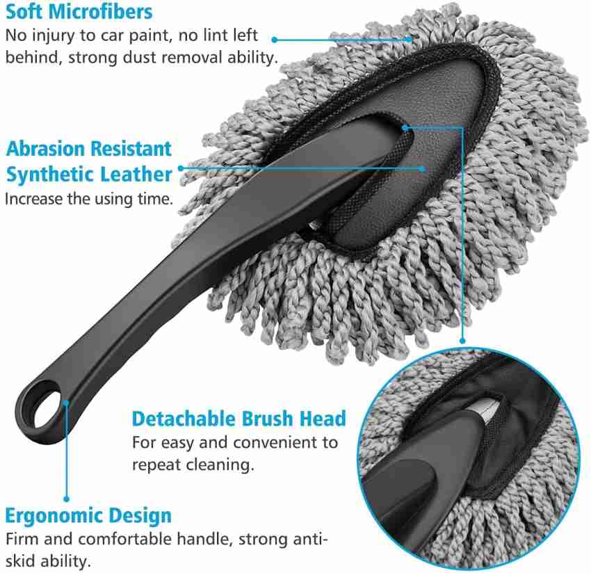 Multi-Functional Car Dash Duster 2 Pack Microfiber Car Duster Interior &  Exterior Cleaning Dirt Dust Clean Brush Dusting Tool Mop for Car Motorcycle  Automotive Dashboard Air Vents 