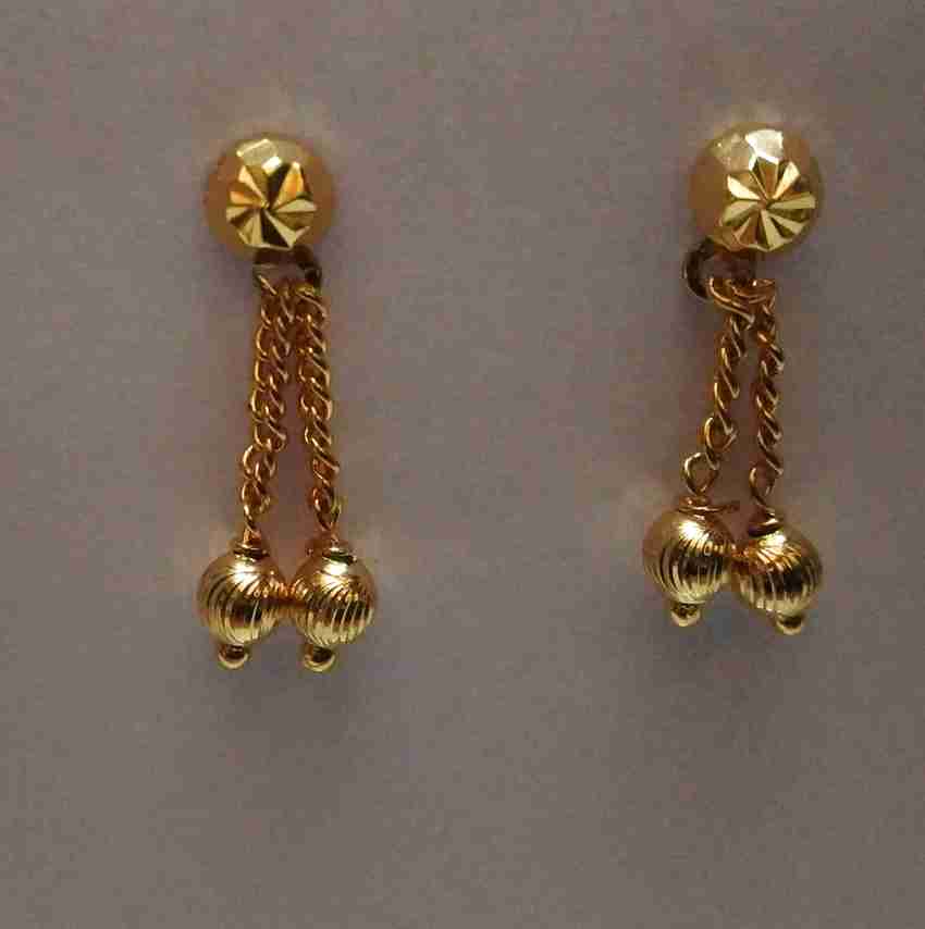 Gold gundu drops earrings cheap