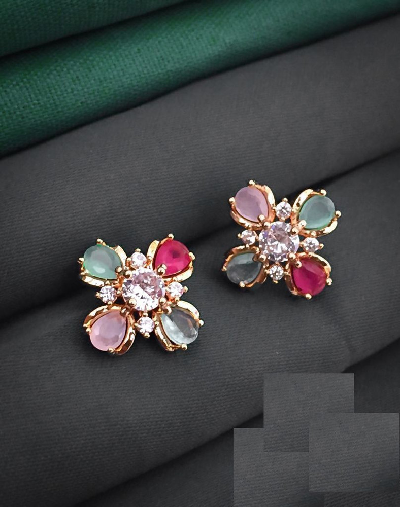 Flipkart Buy UVANTIQUE MULTI ROSE EARRINGS Citrine Brass