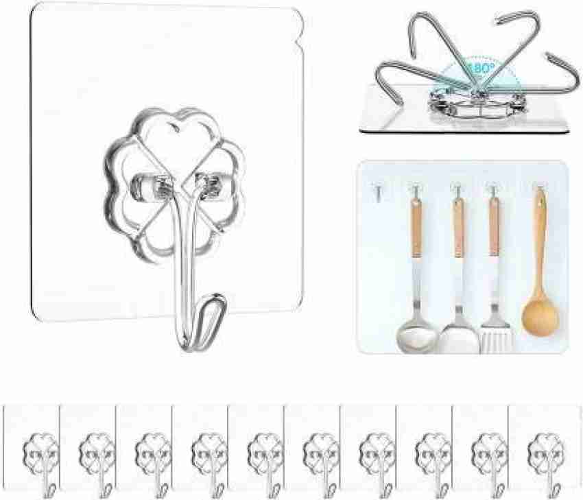 WAIT2SHOP 15 Pcs Self Adhesive Wall Hooks, Heavy Duty Sticky Hooks For  Hanging 10KG (Max), Waterproof Transparent Adhesive Hooks For Wall, Wall  Hangers For Hanging Kitchen Bathroom Bedroom Accessories Hook/Strong Adhesive  Hook