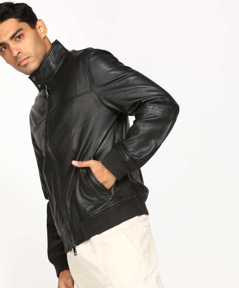 Tommy hilfiger men's discount faux leather bomber jacket