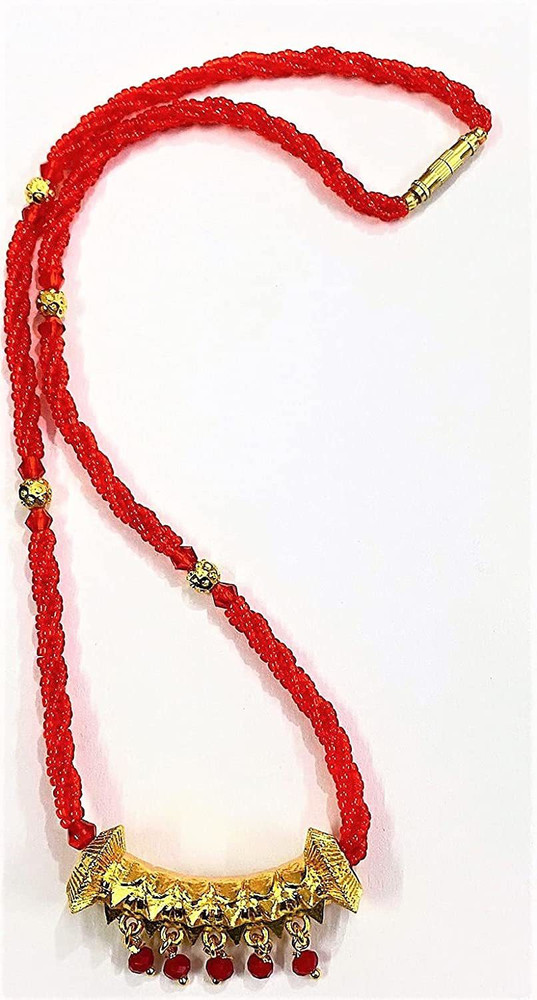 FebTech PahadiI Timaniya With Red 12 Inch Chain Gold Plated