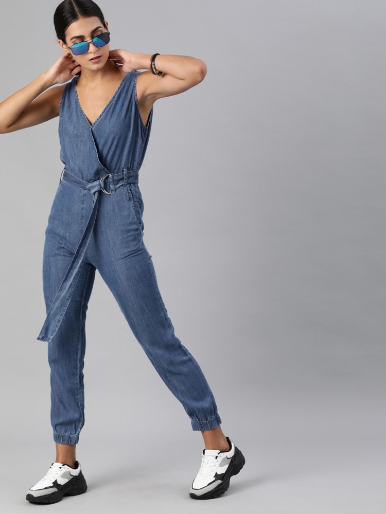 Roadster Women Blue Dungaree - Buy Roadster Women Blue Dungaree Online at  Best Prices in India