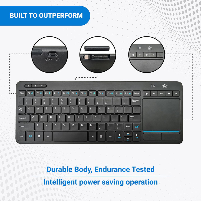 Flipkart SmartBuy KG3616 Keyboard with Touchpad Wireless Multi device Keyboard
