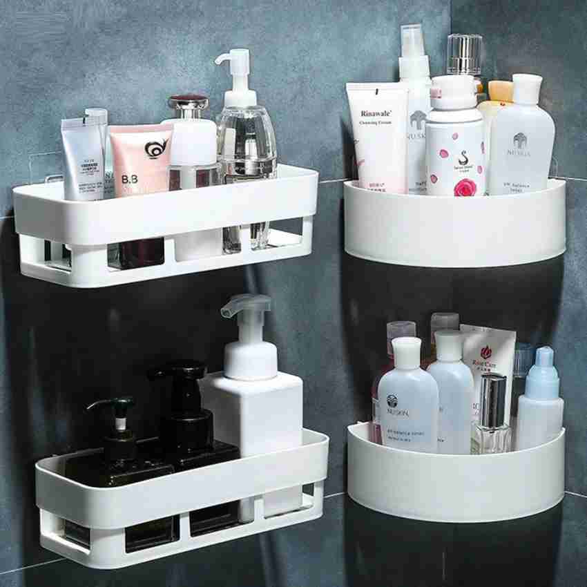 Wall Mounted Bathroom Storage Shelf Self-adhesive Kitchen Corner