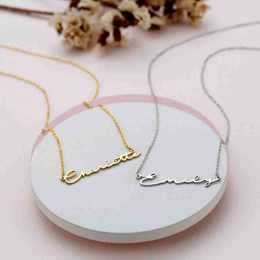 luxury brings Silver/Gold/Rosegold Personalized Nameplate Necklace, Box  Packing at Rs 450/piece in Jaipur