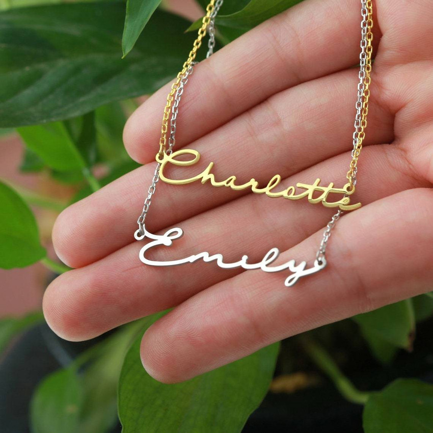 Necklace name top on it