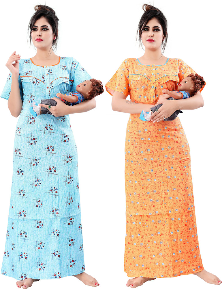 ANKONA Women Maternity Nursing Nighty Buy ANKONA Women Maternity