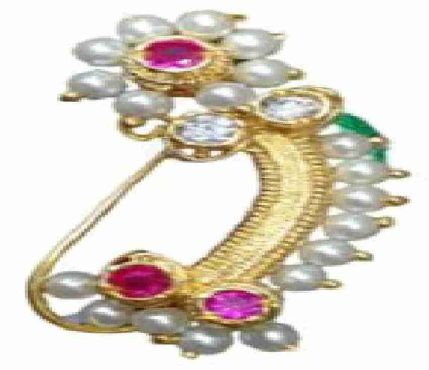 Radha Gold plated Plated Brass Nose Stud Price in India Buy