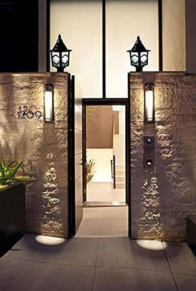 AXUTUM Black Metal Gate Light Lamp Pillar Lamp Outdoor Lamp for