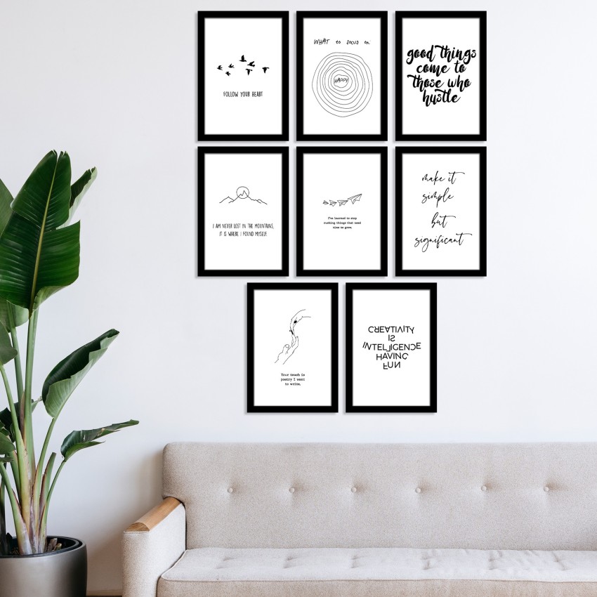 Ritwika's Collection Of 8 Abstract Wall Art Of Motivational One
