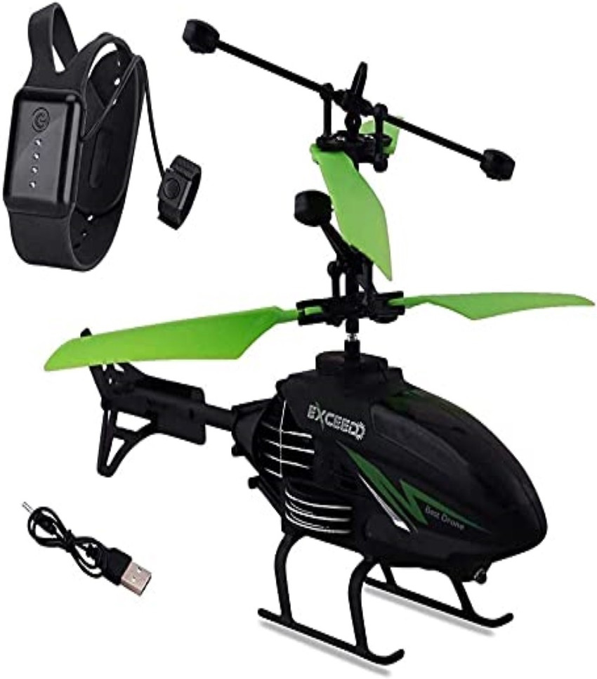 Tee Turtle Plastic Induction Black Sturdy Indoor Helicopter for