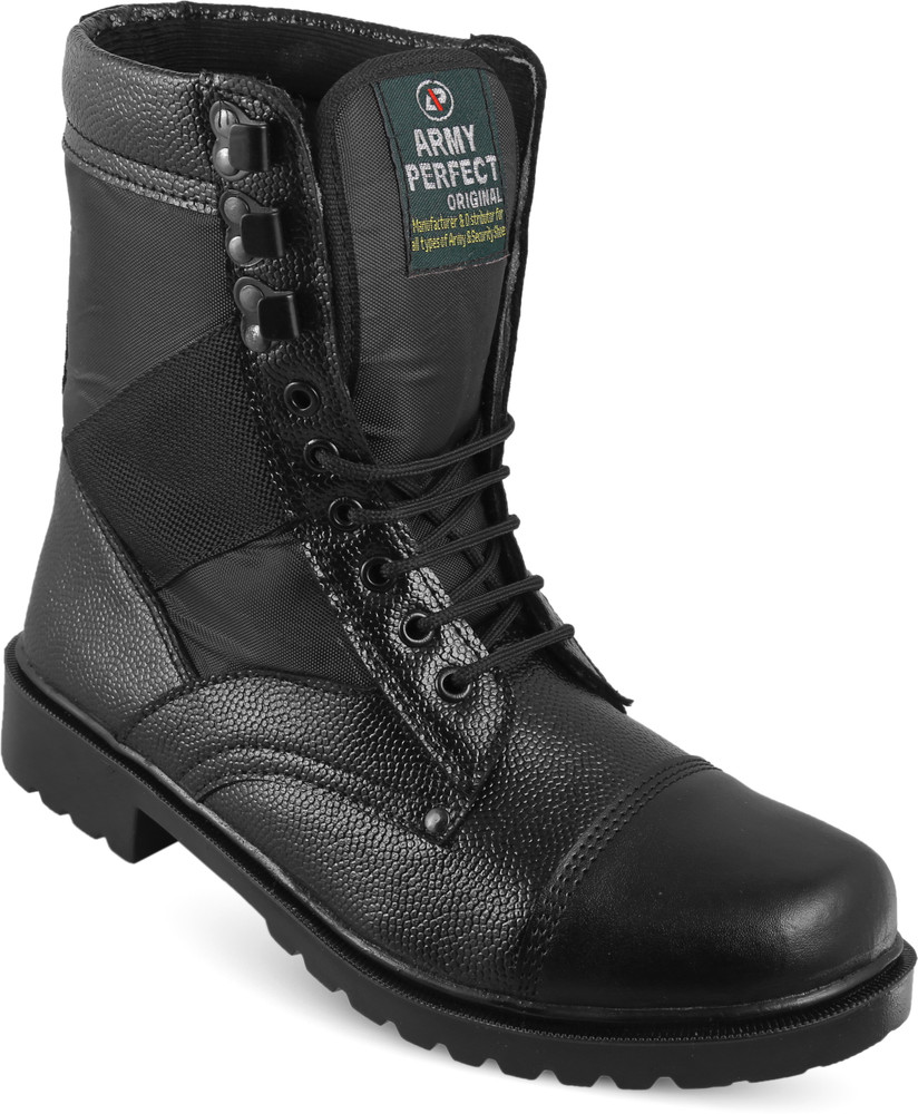 ARMY PERFECT Genuine Leather Light Weight And Flexible Long Boots