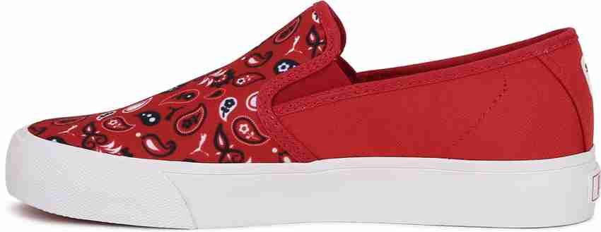 Red bandana slip ons outlet