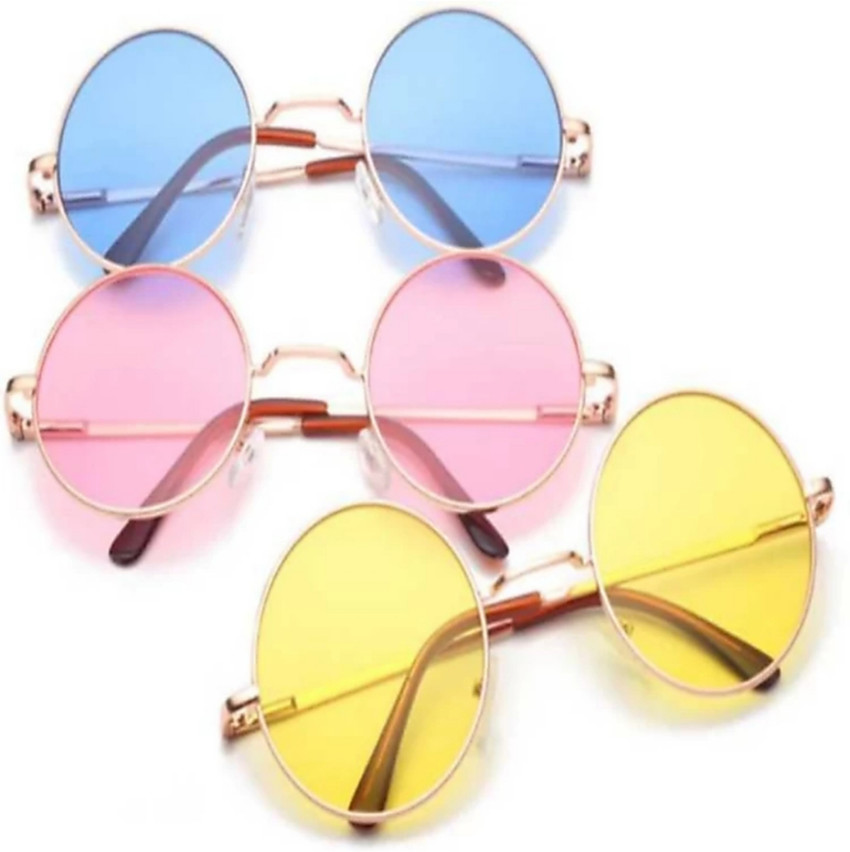 Buy Hamiw Round Sunglasses Blue Pink Yellow For Boys Girls