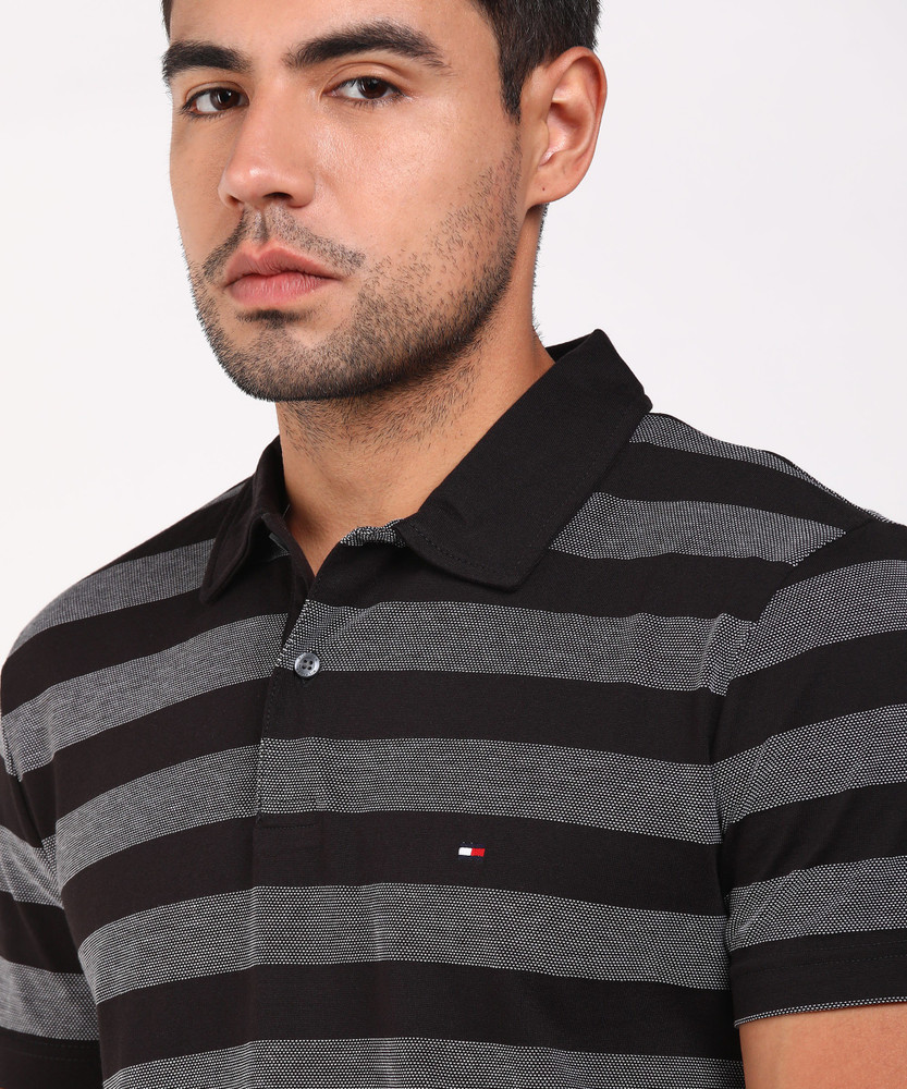 Tommy hilfiger men's striped collar polo deals
