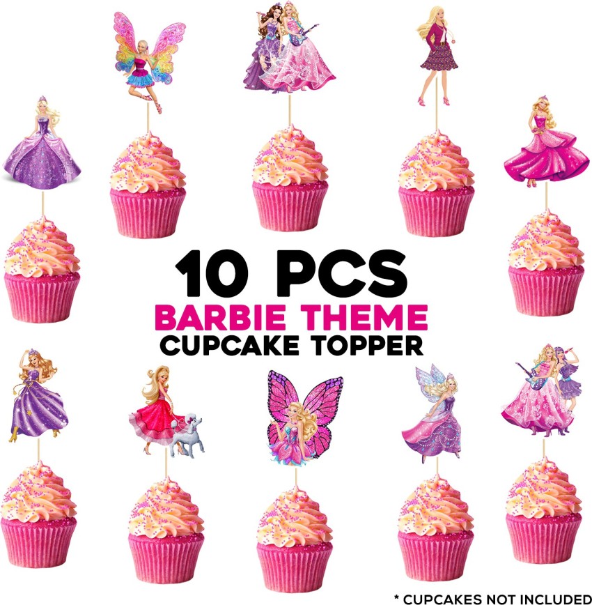 ZYOZI Barbie Princess Birthday Party Supplies Decorations Cup Cake Topper  for Girls Birthday (pack of 10) Cupcake Topper Price in India - Buy ZYOZI Barbie  Princess Birthday Party Supplies Decorations Cup Cake