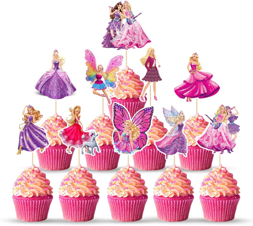 ZYOZI Barbie Princess Birthday Party Supplies Decorations Cup Cake Topper  for Girls Birthday (pack of 10) Cupcake Topper Price in India - Buy ZYOZI  Barbie Princess Birthday Party Supplies Decorations Cup Cake