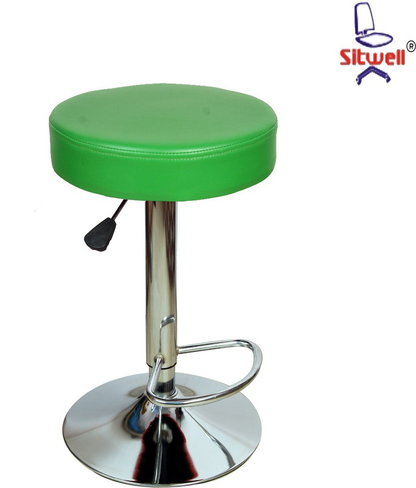 Sitwell bar Cushion Stool With Footrest Chrome base Metal Bar