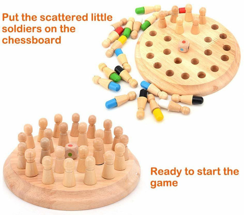 Wooden Memory Chess Game for kids - Kraftsman Brand Store